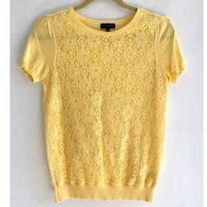 The Limited Short Sleeve Lace Knit Top